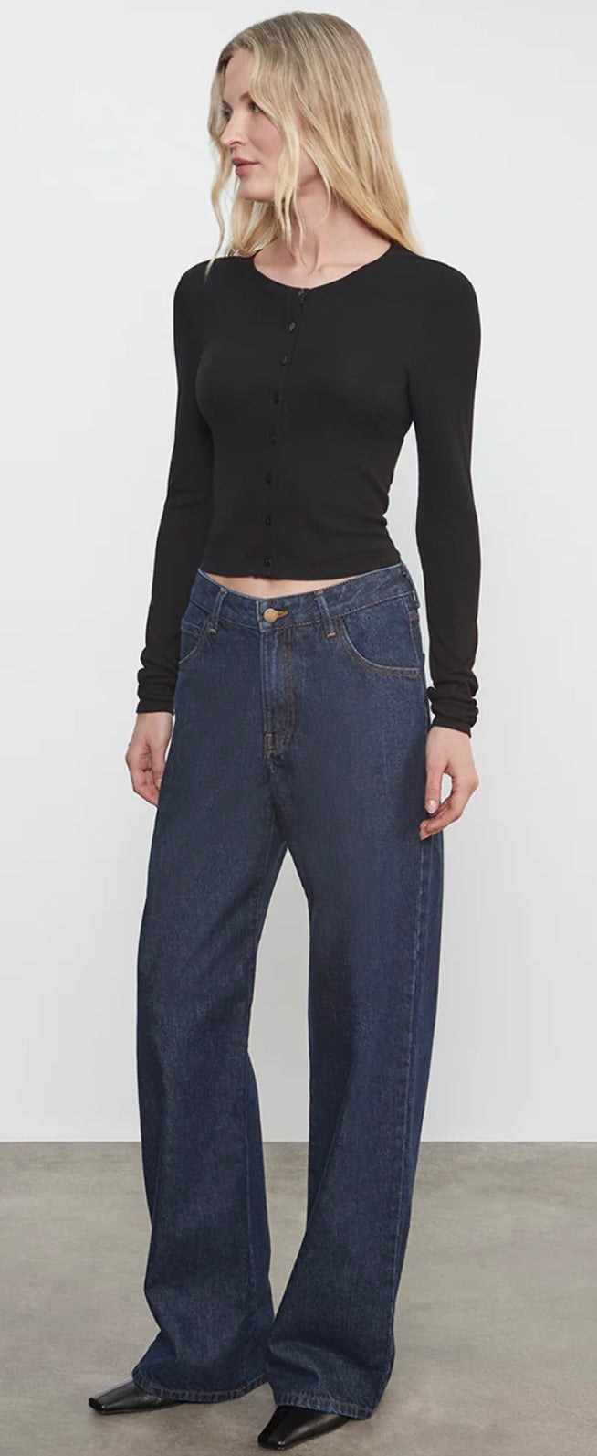 SILK RIB ESSENTIAL CARDIGAN (black)