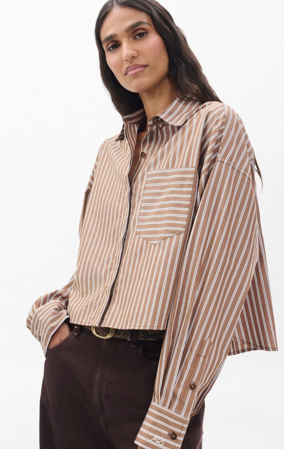 MARIN CROPPED STRIPED SHIRT