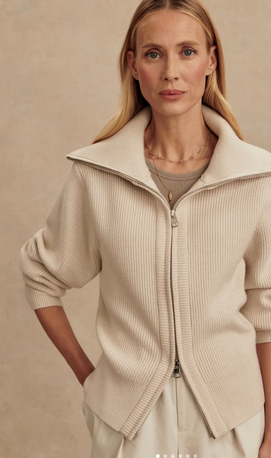 enrico knit jacket (Silver Birch)