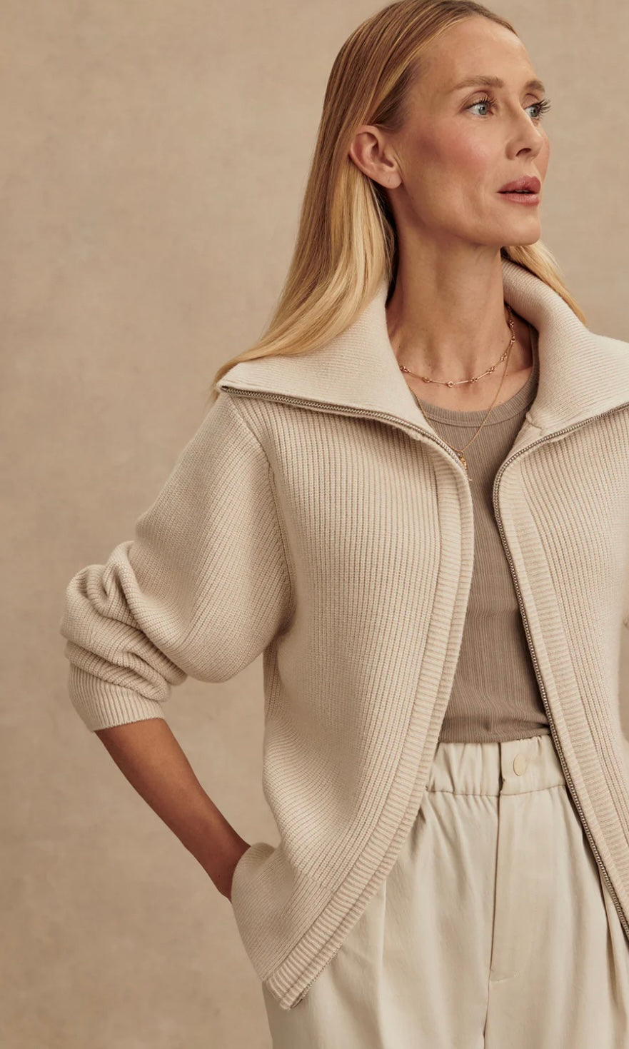 enrico knit jacket (Silver Birch)