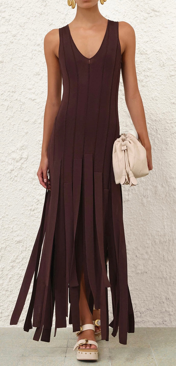 LUNA FRINGE MIDI DRESS