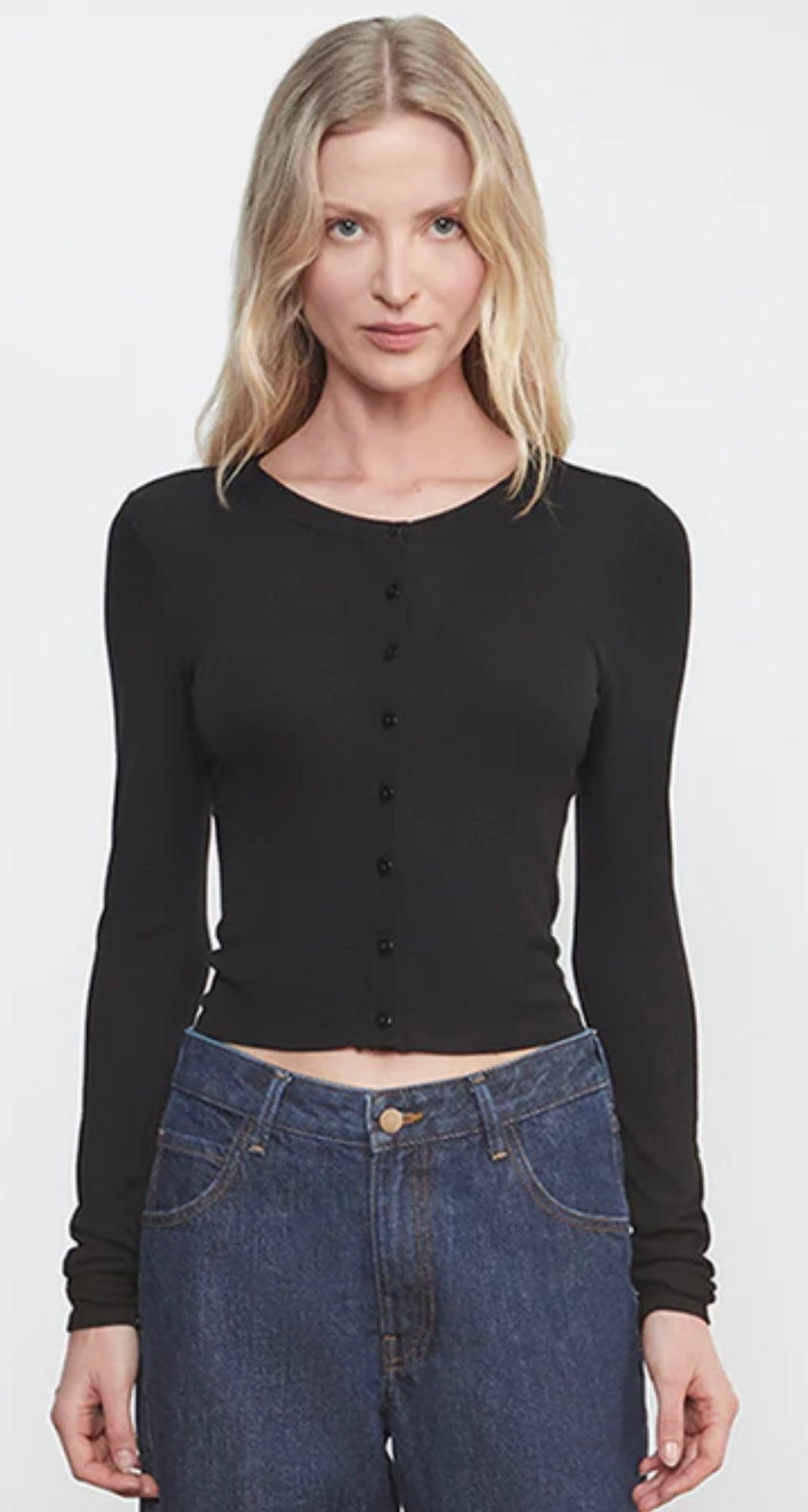 SILK RIB ESSENTIAL CARDIGAN (black)