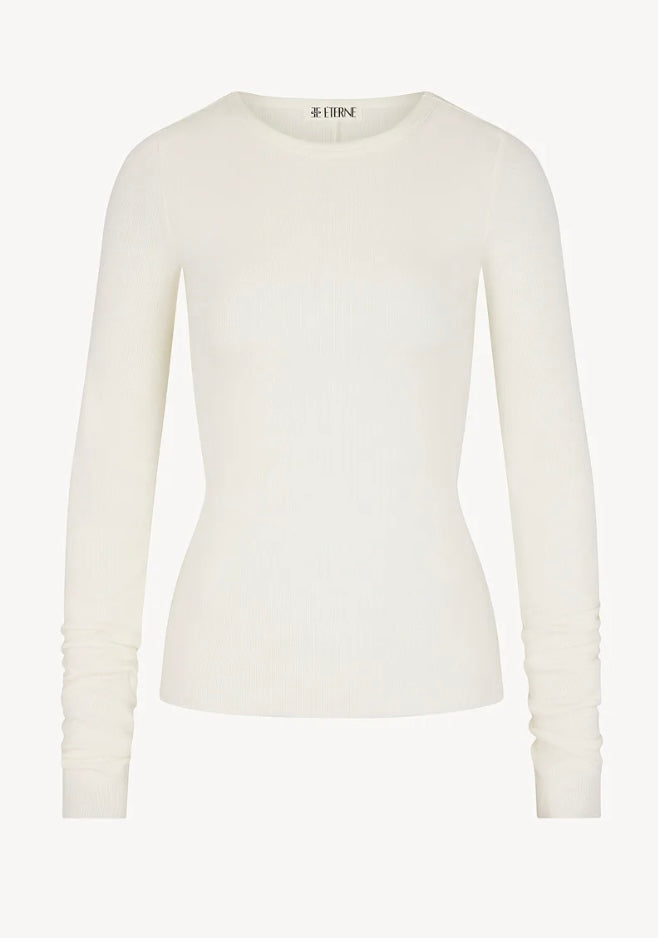 Long sleeve fitted top (cream)