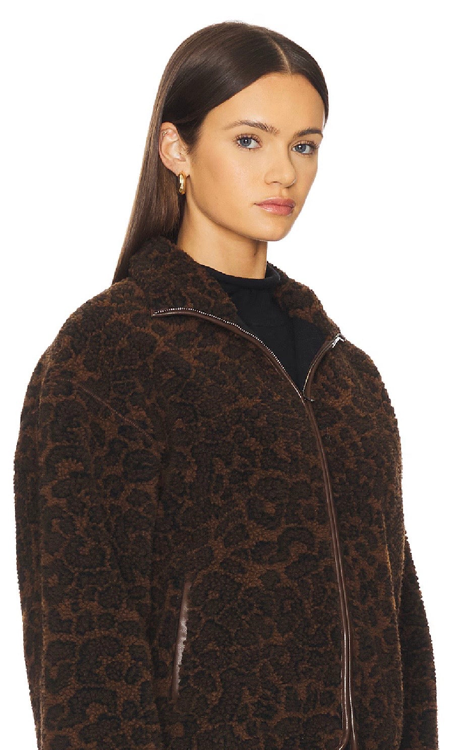 Leopard Sun Sherpa Zip Up