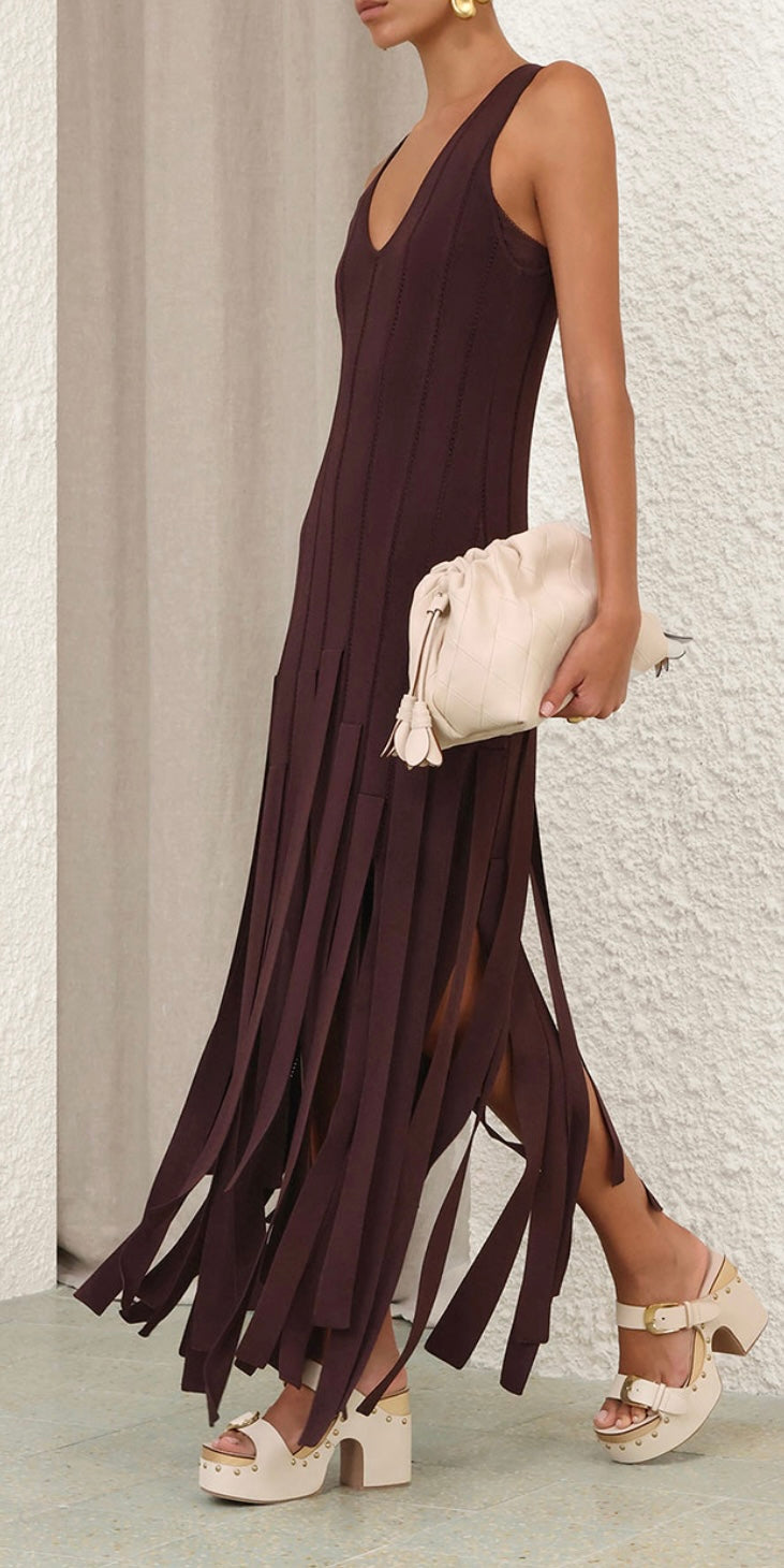 LUNA FRINGE MIDI DRESS
