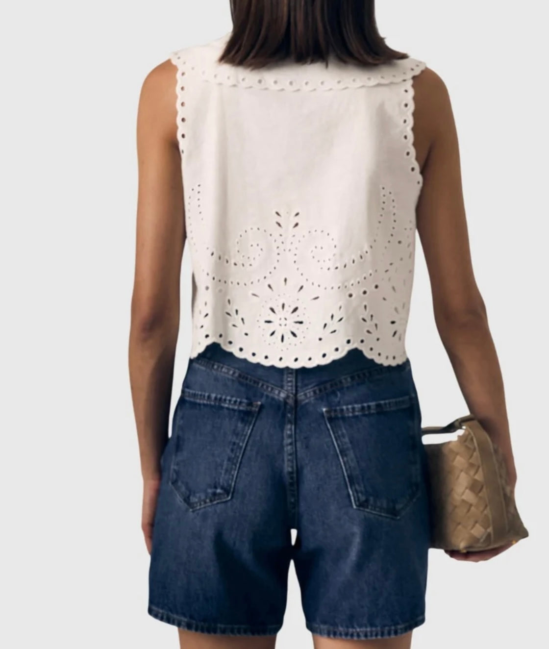 Embroidered Eyelet Sailor Top