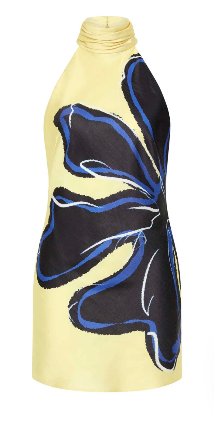 Indigo Bloom Mini Dress