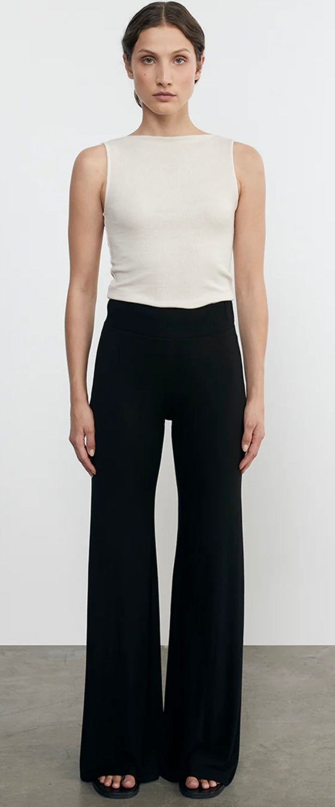 Silk knit bias pant