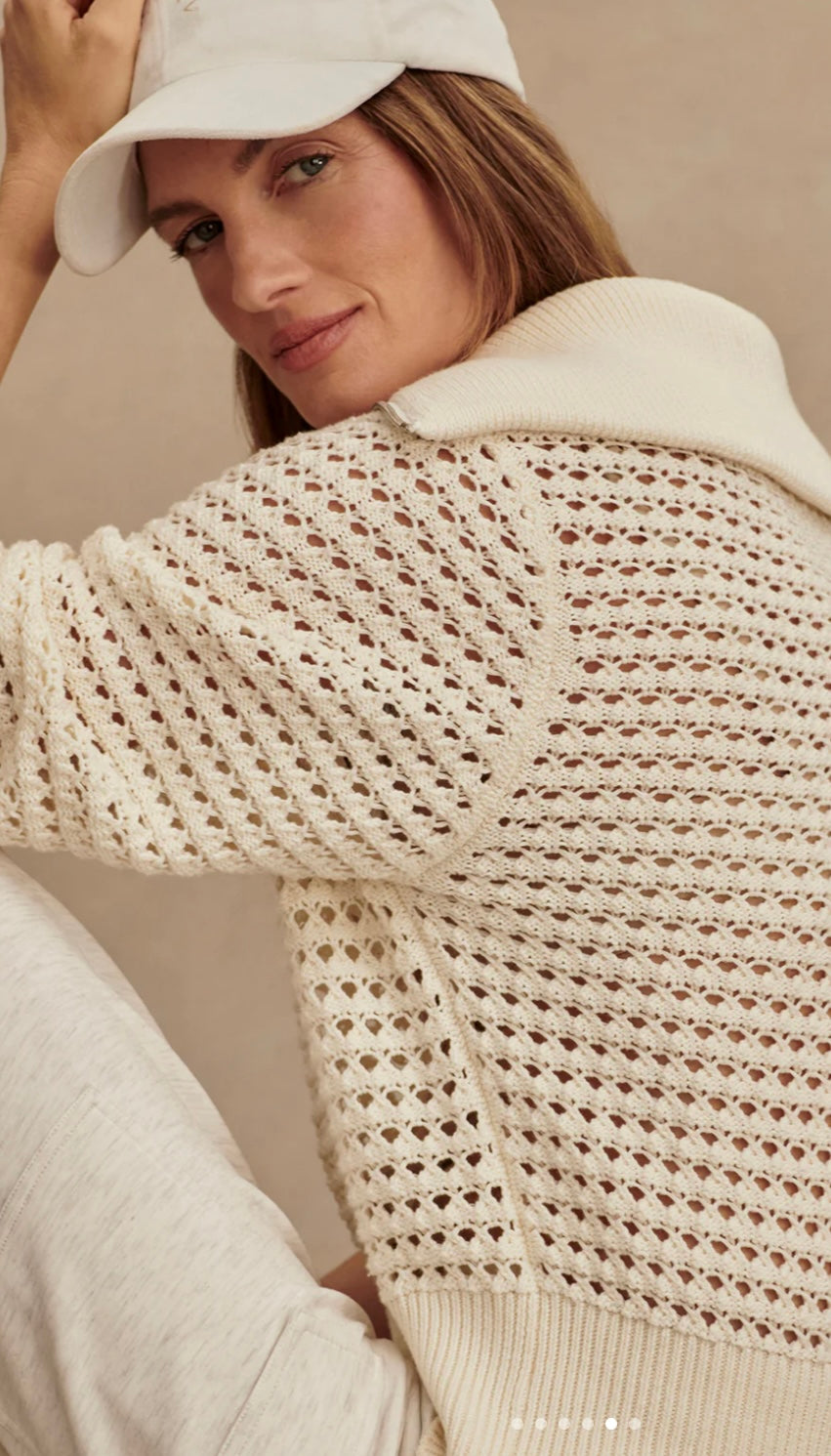 Eloise Full Zip Knit (Egret)
