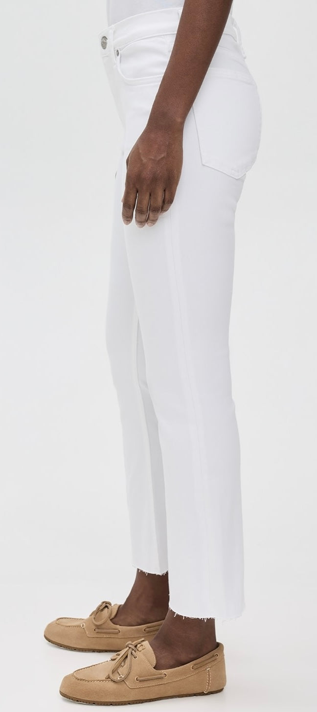 Flexi Peyton Mid Rise Ankle Bootcut Jeans (White)