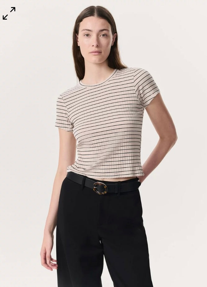 Luca Striped Rib-Knit Baby Tee
