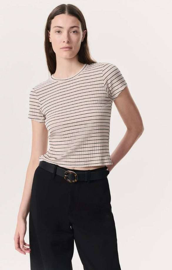 Luca Striped Rib-Knit Baby Tee