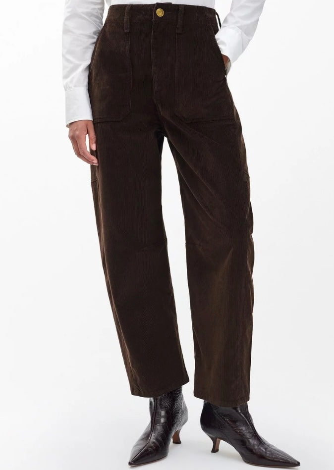 Charlie Ankle Barrel Corduroy Pants