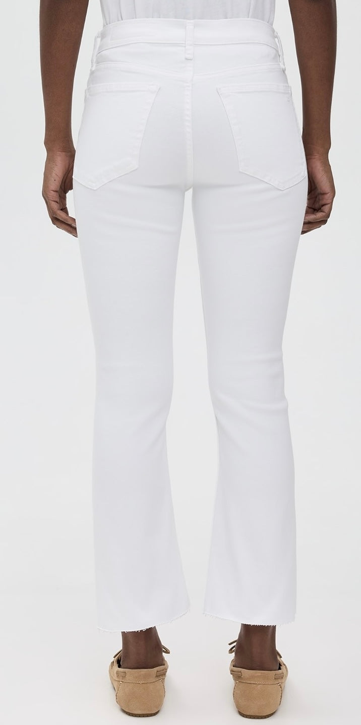 Flexi Peyton Mid Rise Ankle Bootcut Jeans (White)