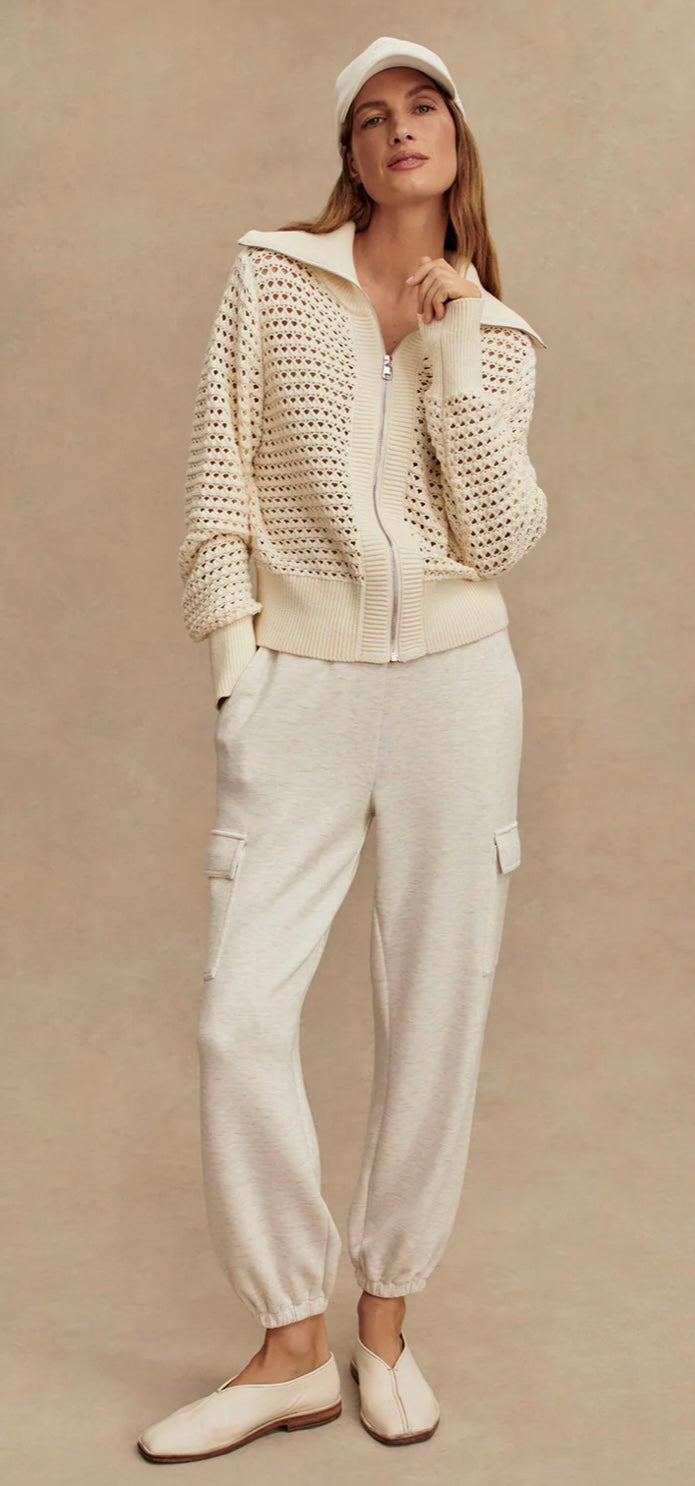 Eloise Full Zip Knit (Egret)