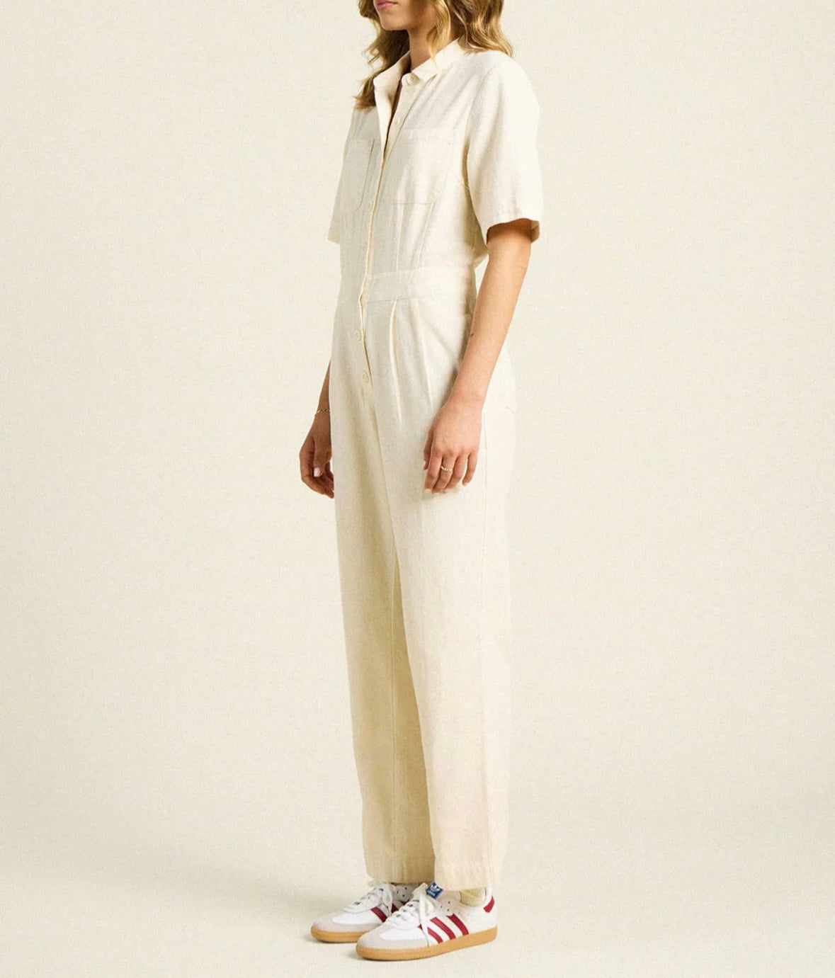 Trovata-AUDRA JUMPSUIT IVORY TWILL
