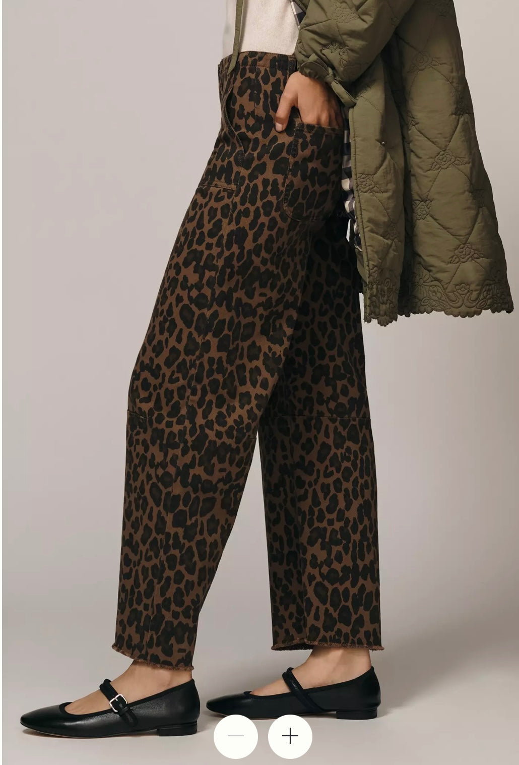 Utility Soft Barrel Jean -Dark Leopard