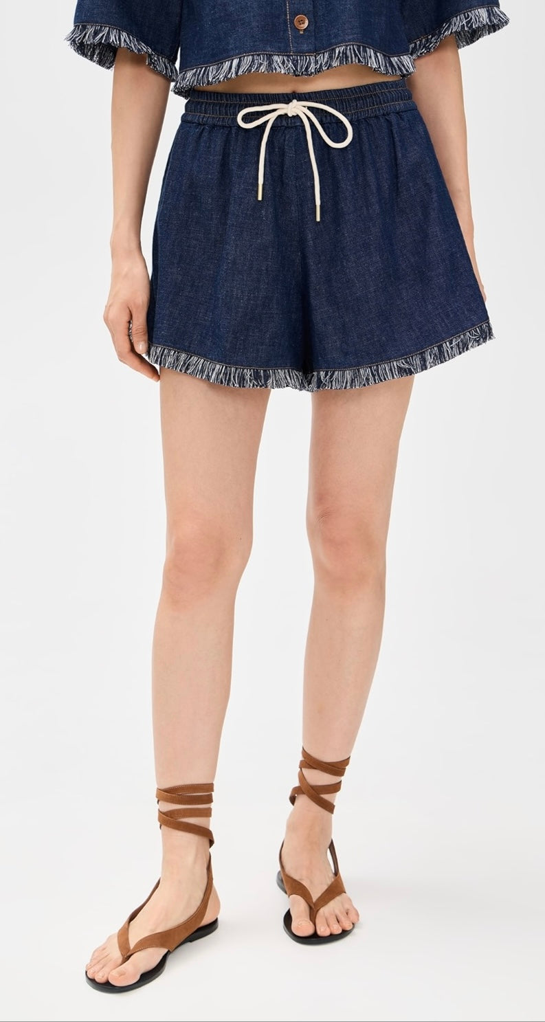 Rhiannon Fringe Denim Shorts