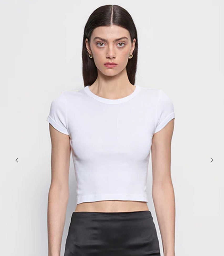 Supima baby rib crop tee