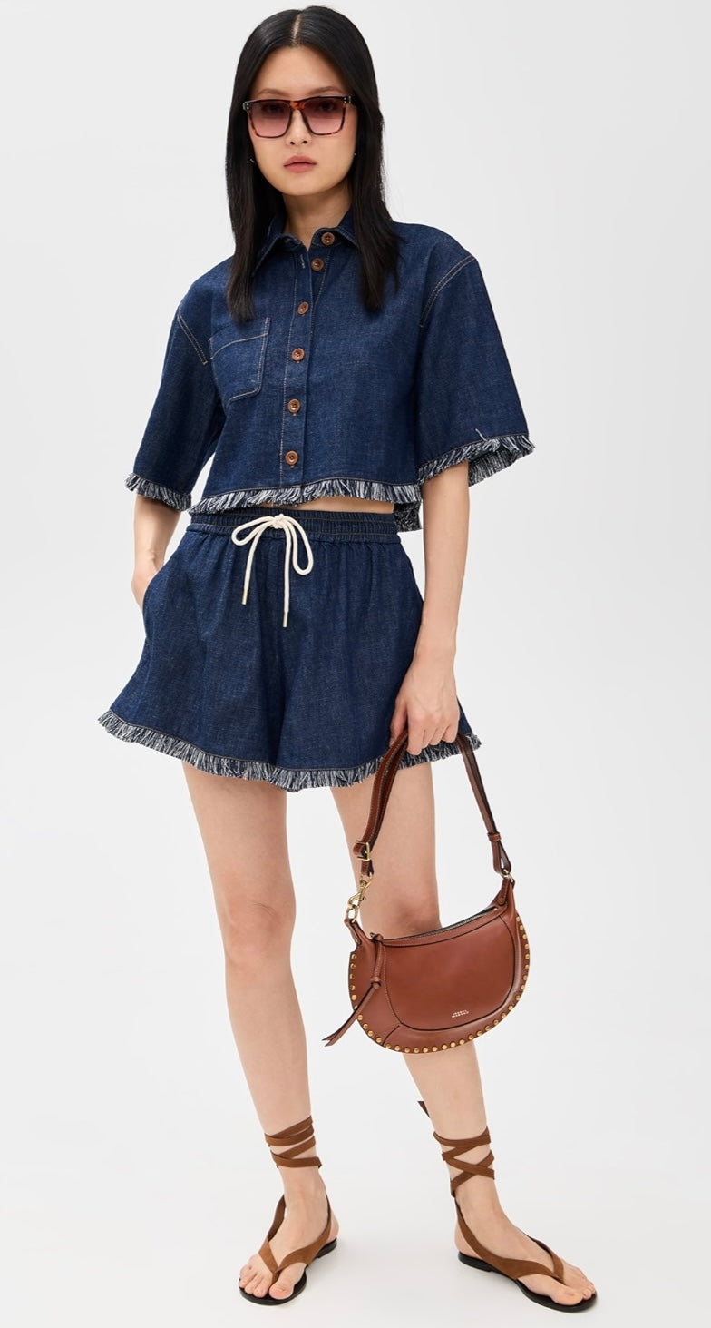 Rhiannon Fringe Denim Shorts