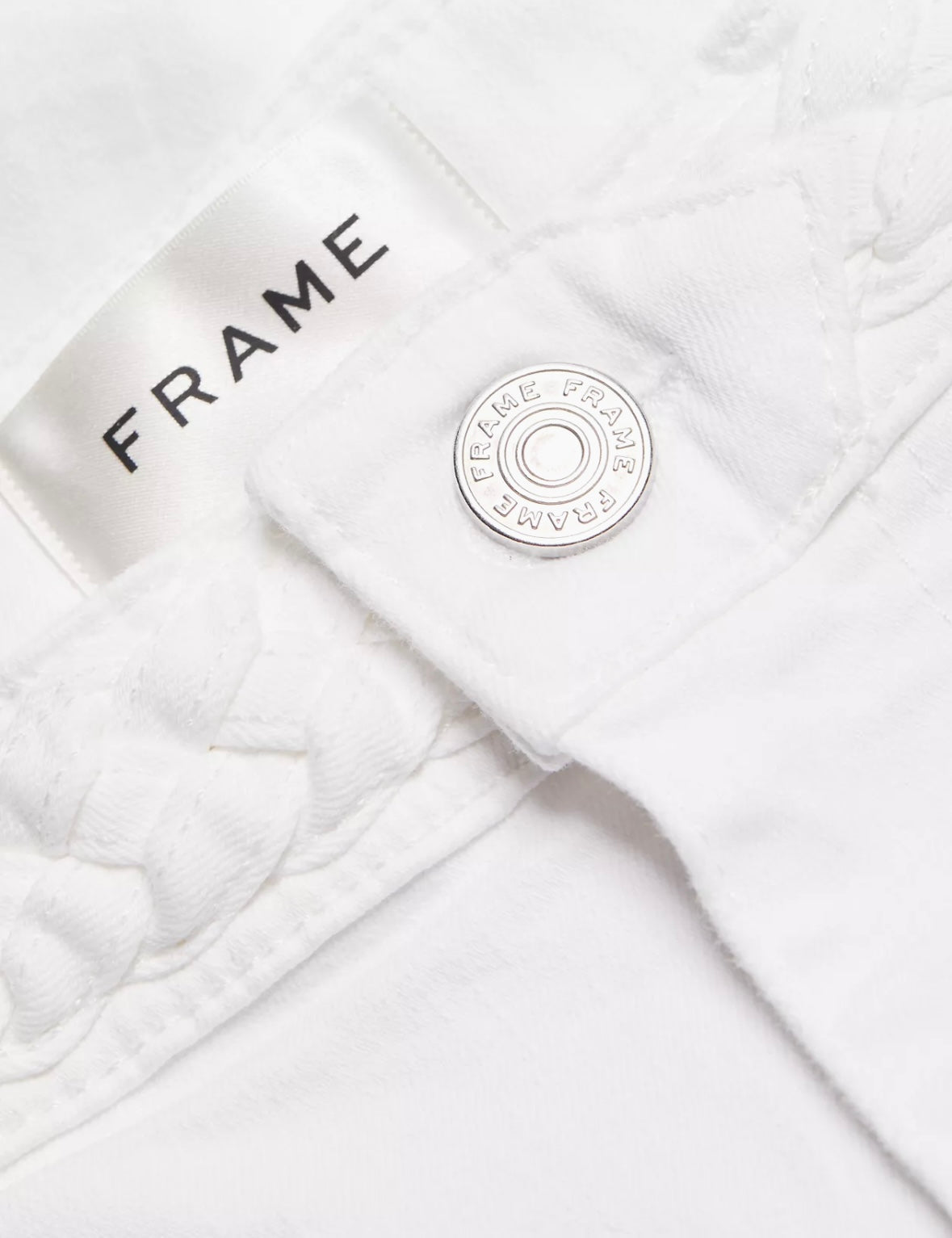 FRAME-BRAIDED CROP WHITE MINI BOOT