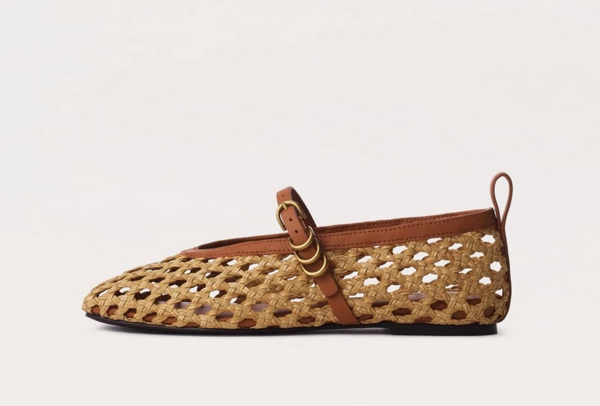 Spire Woven Faux Leather Mary Jane Shoes