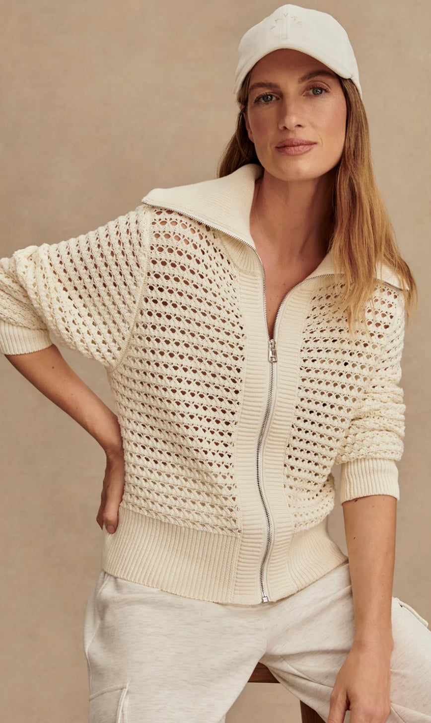 Eloise Full Zip Knit (Egret)