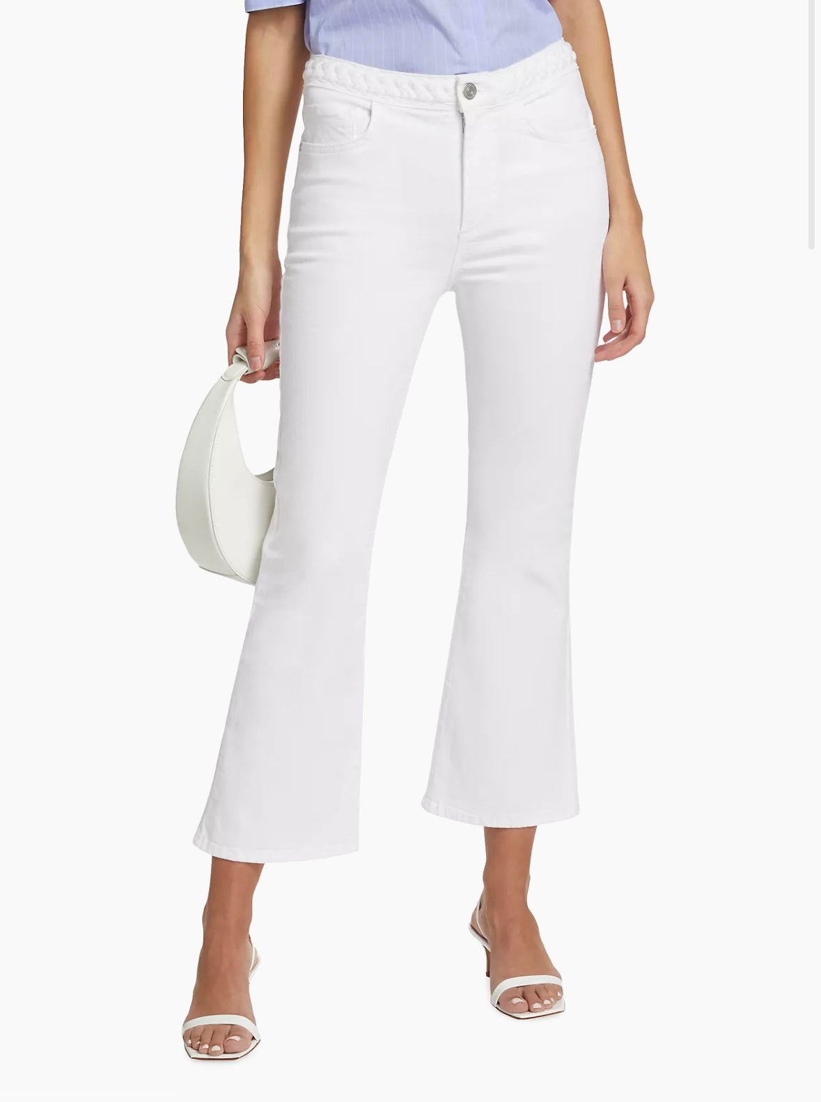 FRAME-BRAIDED CROP WHITE MINI BOOT