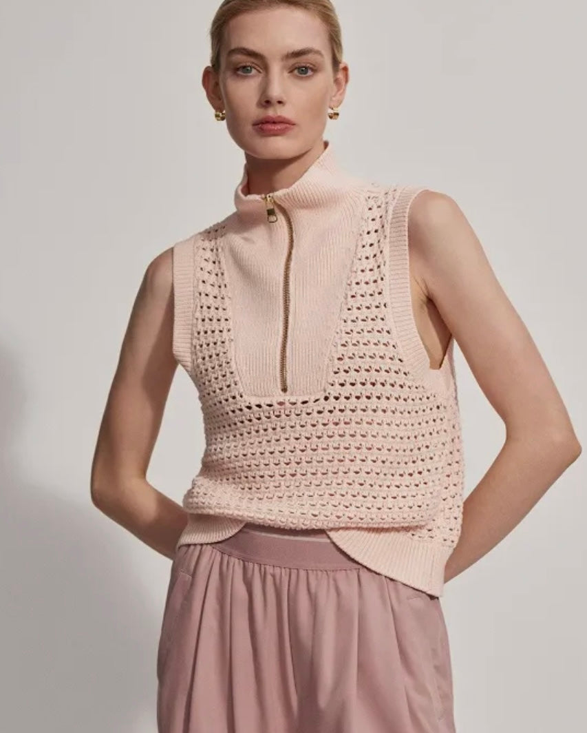 Varley-Bains Half-Zip Tank (Silver Peony)