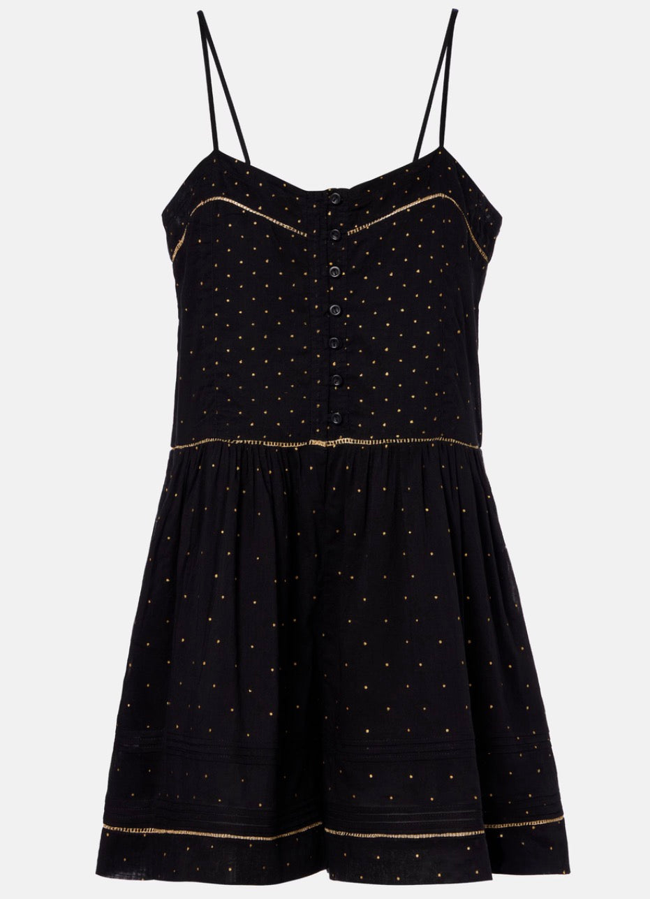 Vickie polka-dot cotton romper