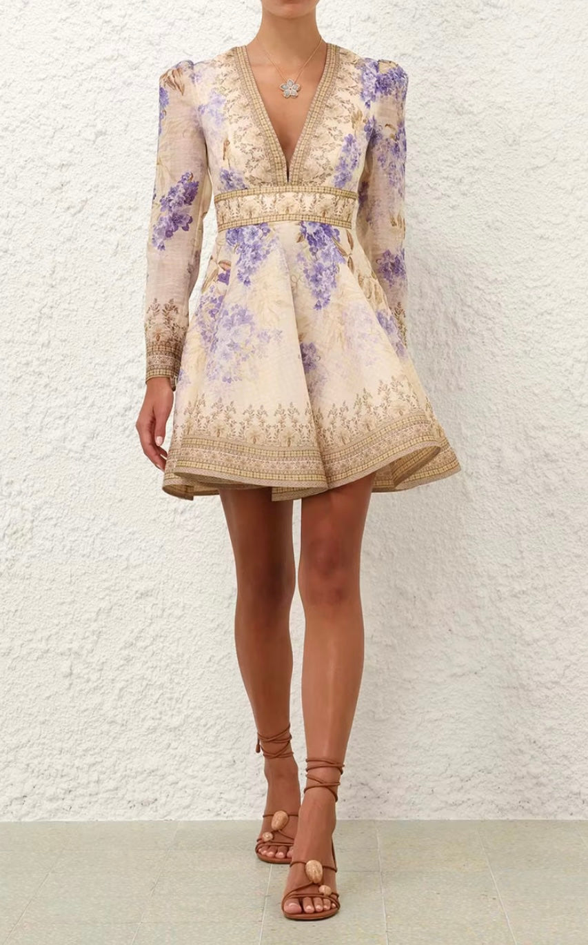 DAWNING PLUNGE MINI DRESS