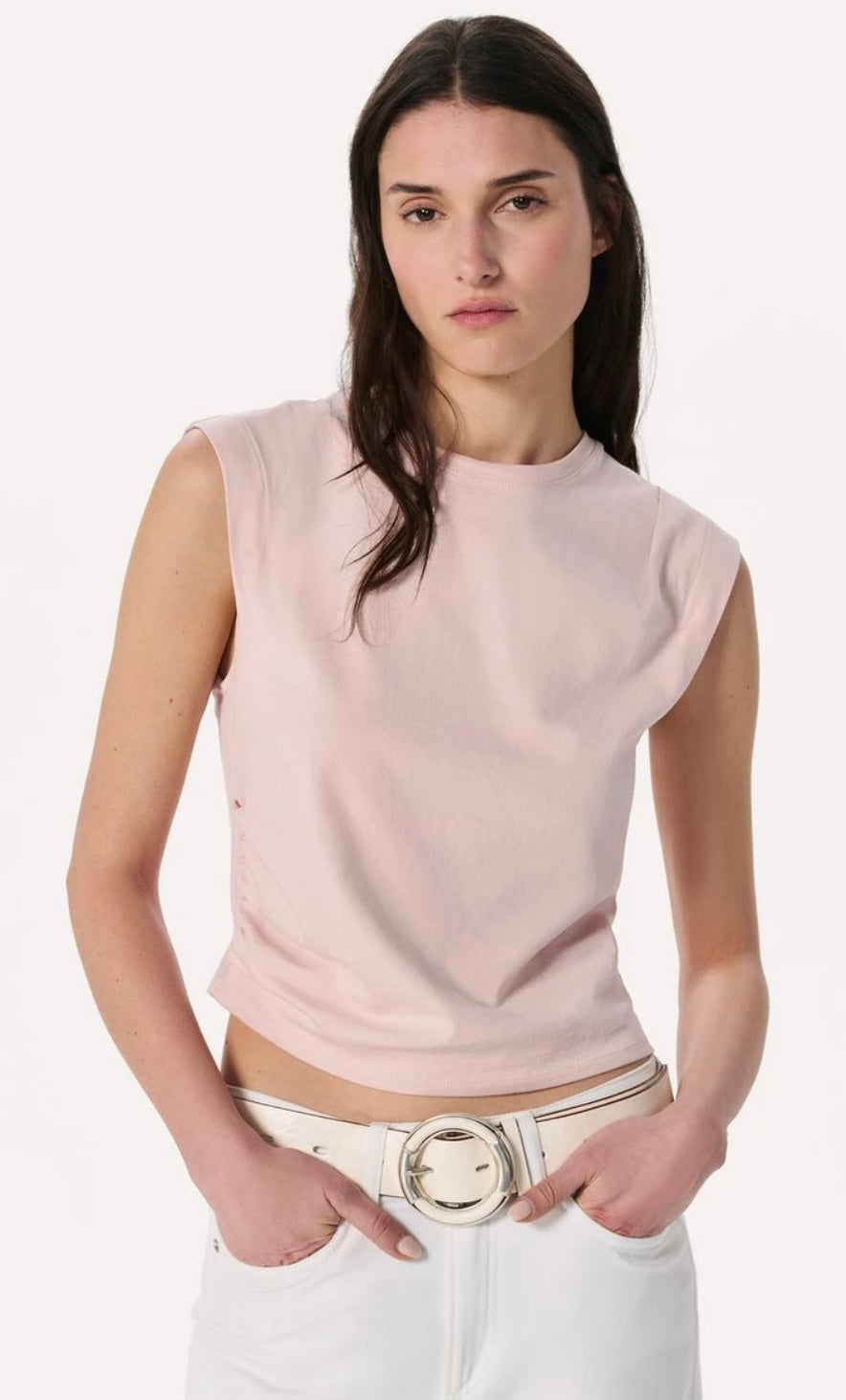 mica cropped tank ( dusty rose)