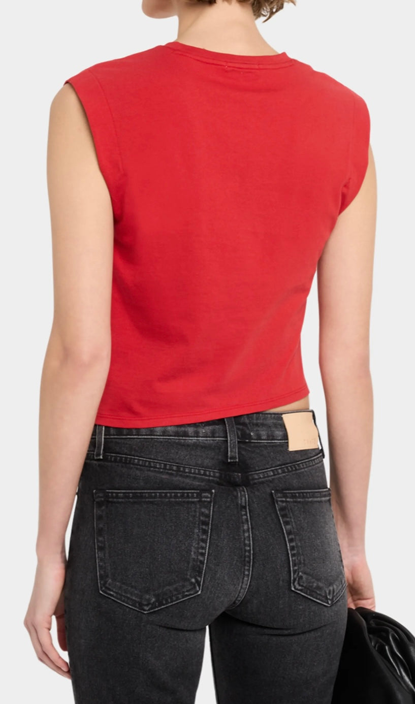 mica cropped tank (red)