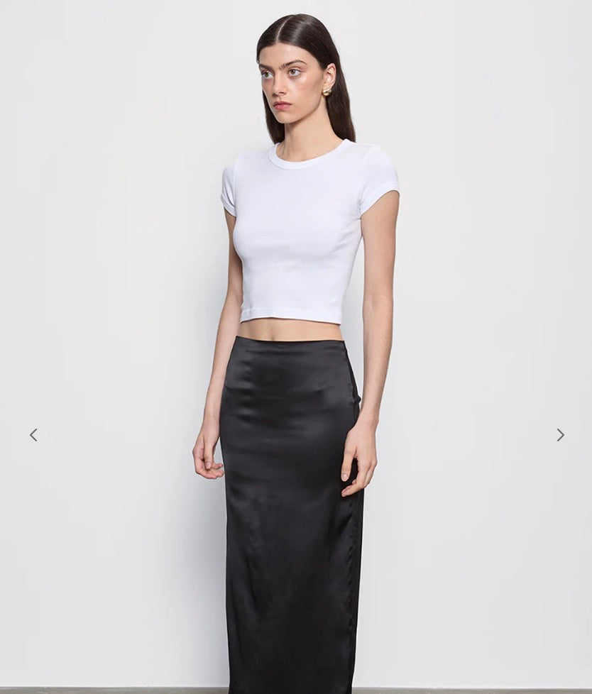 Supima baby rib crop tee