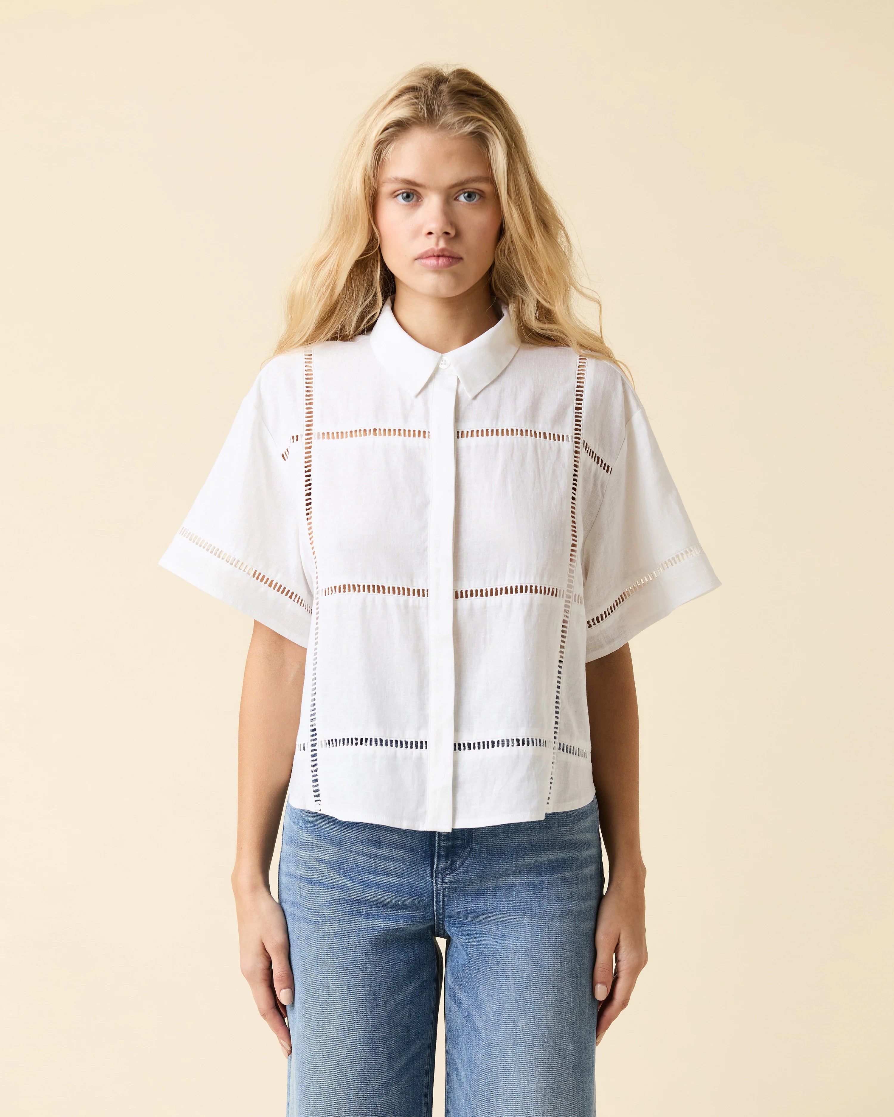 eyelet white shirt