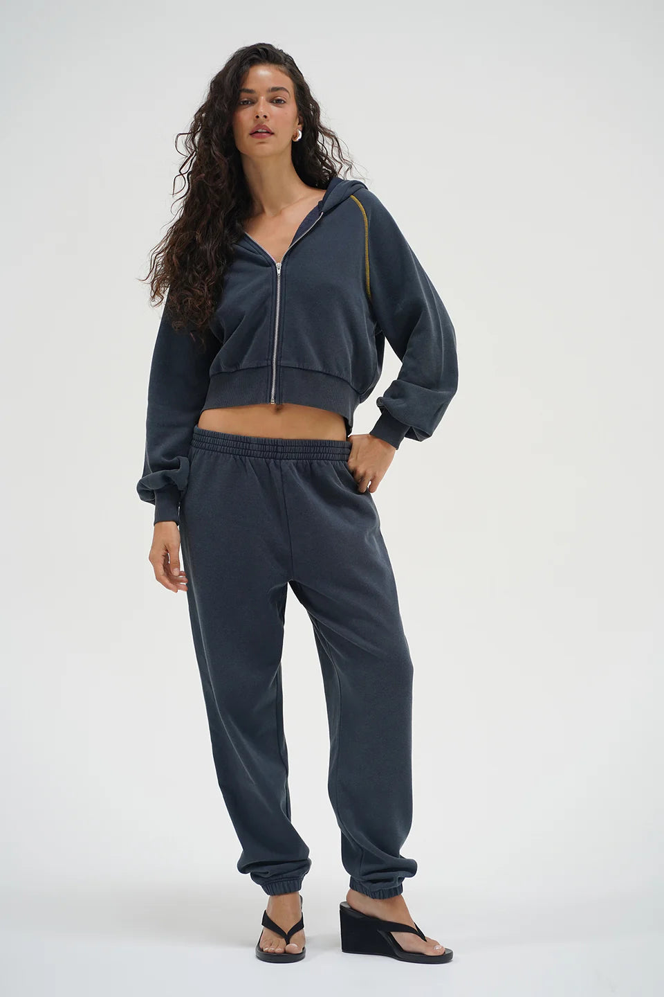 Aspyn Jogger Stone Wash Navy