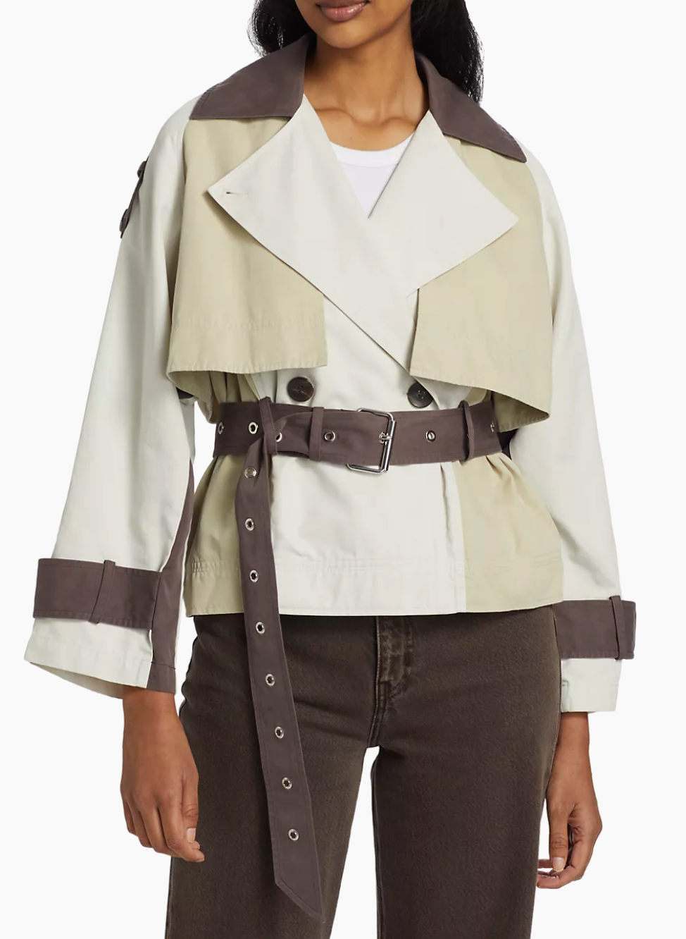 【R’IAM】Trench ベスト Ined Cropped Trench Jacket