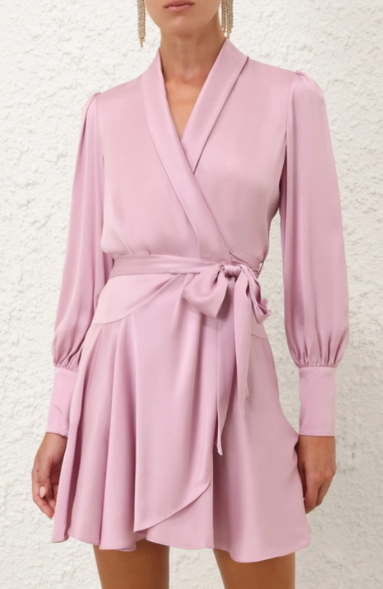 Silk Wrap Mini Dress