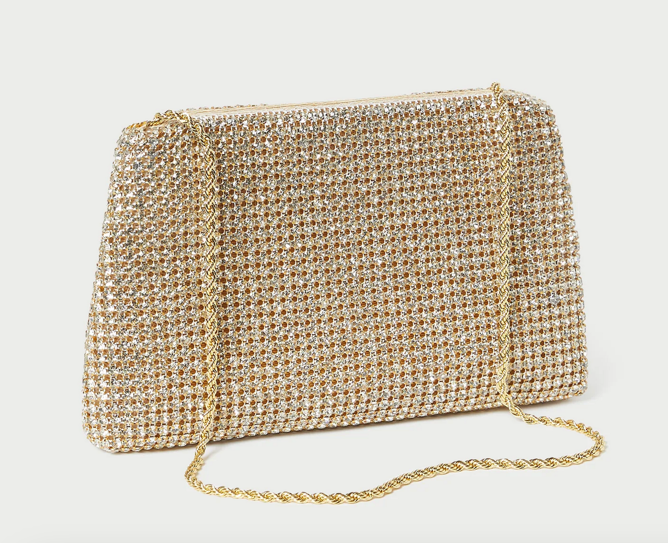 Loeffler Randall-Jolene Gold Diamanté Bow Clutch