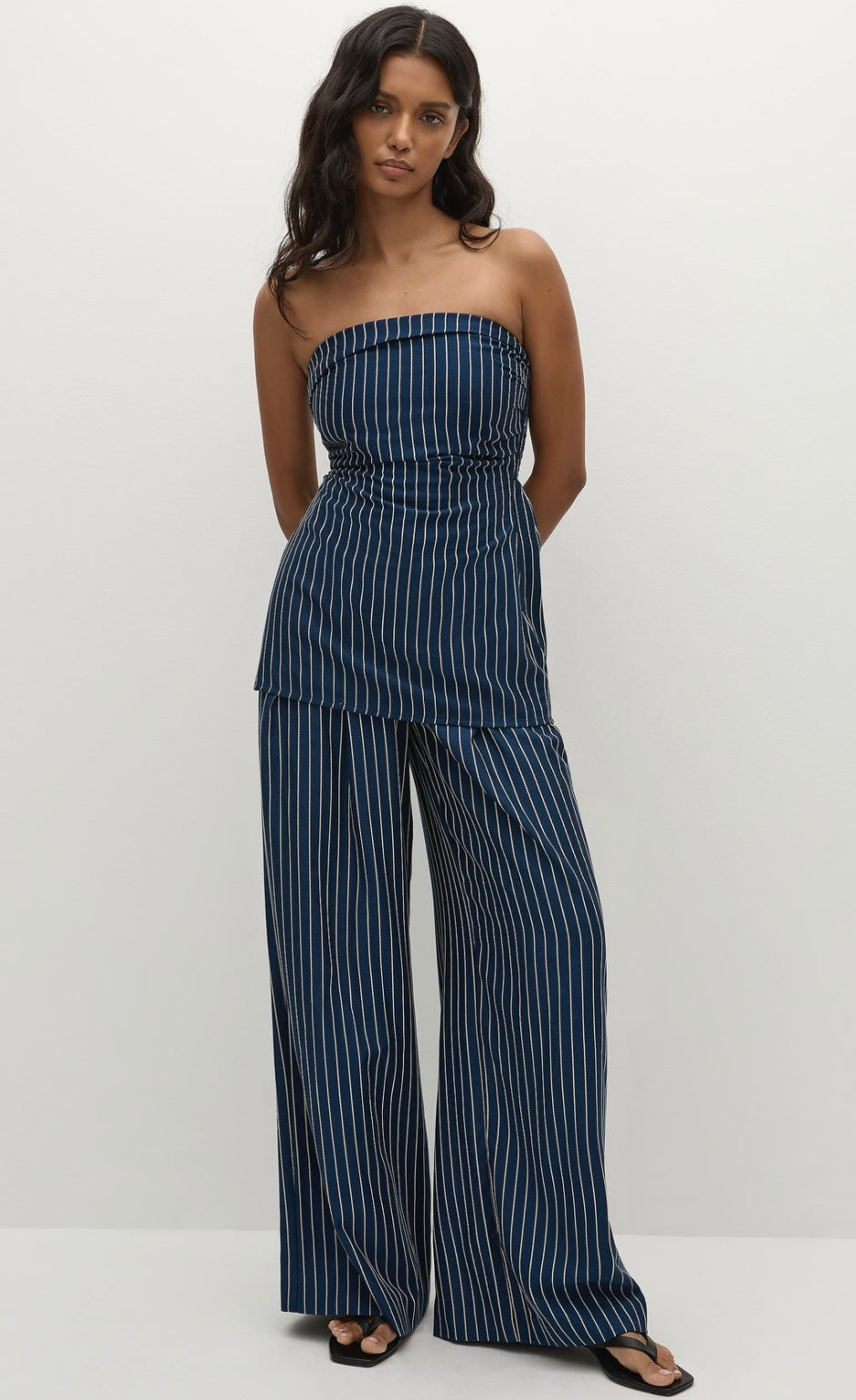 Britta Top Chevron Stripe Vintage Navy