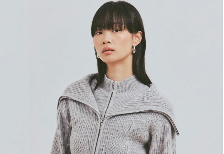 Jayne layered zip front sweater