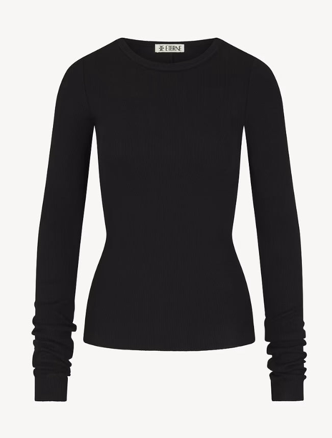 LONG SLEEVE FITTED TOP (black)