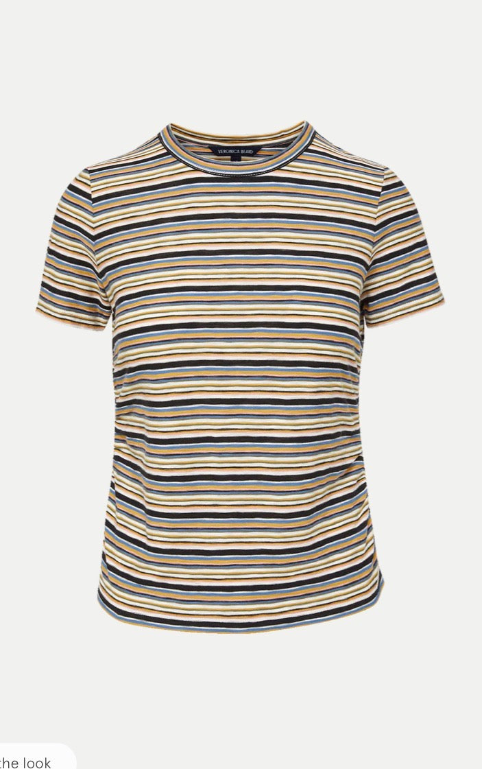 Variegated multi stripe top