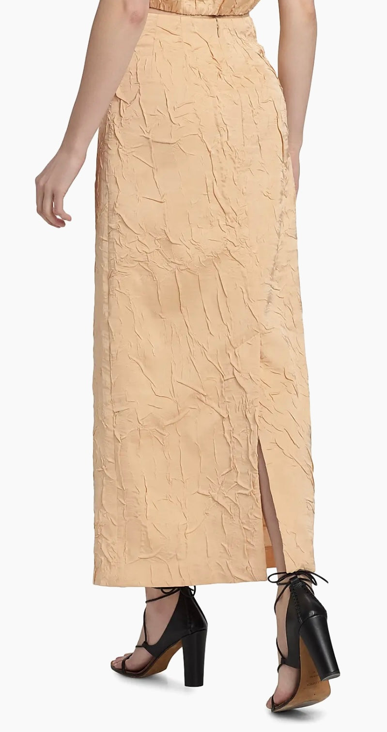 Inez Satin Pencil Skirt Driftwood