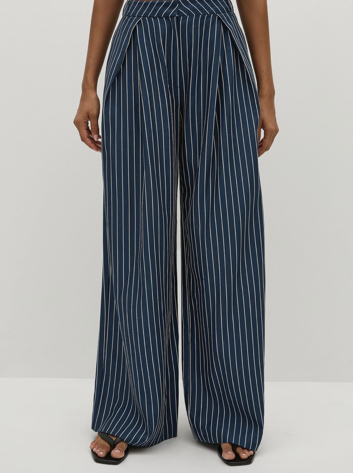 Lalia Trouser Chevron Stripe Vintage Navy