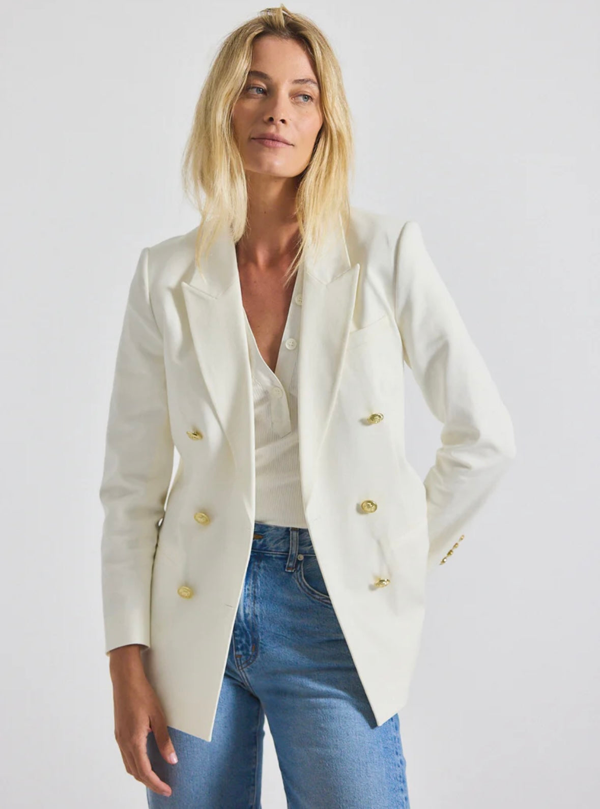 WALTER DOUBLE BREASTED JACKET (soft white)
