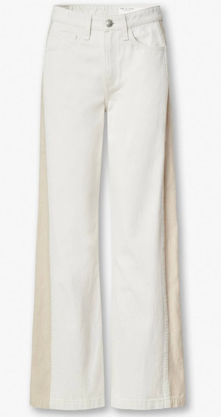 Two Tone Stone Logan spliced Wide Leg