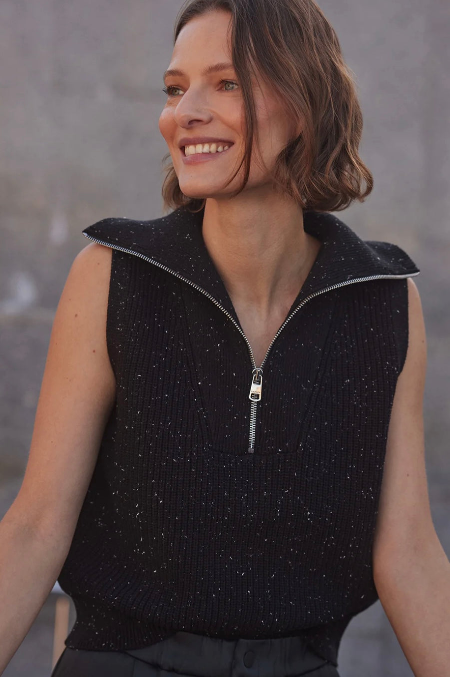 Halley Half Zip Rib Vest