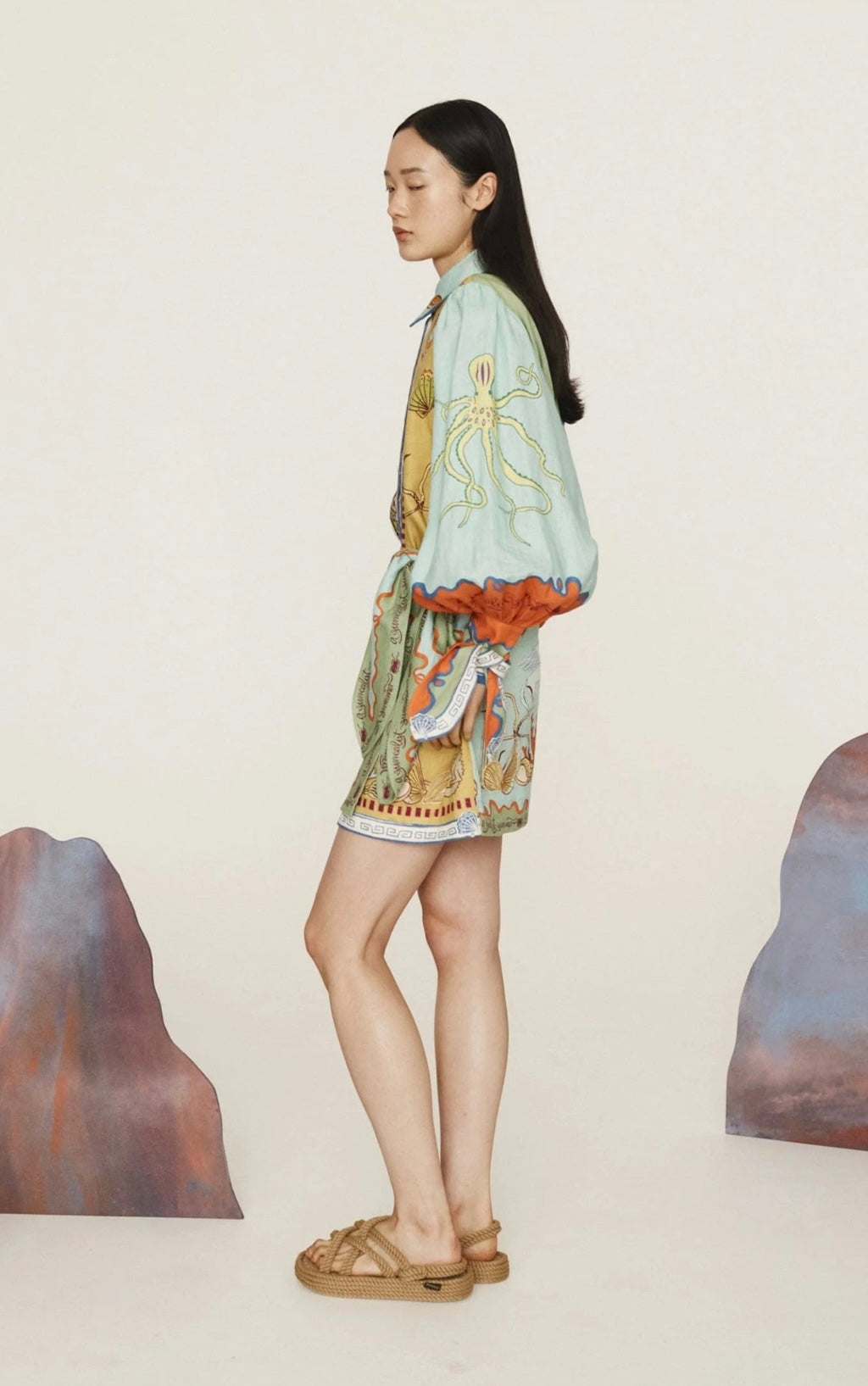 Alemais-SURREALIST SUMMER MINI SHIRTDRESS