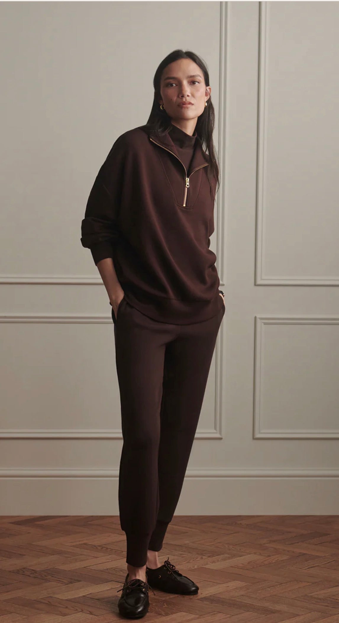 Hawley Half-Zip Sweat Coffee Bean